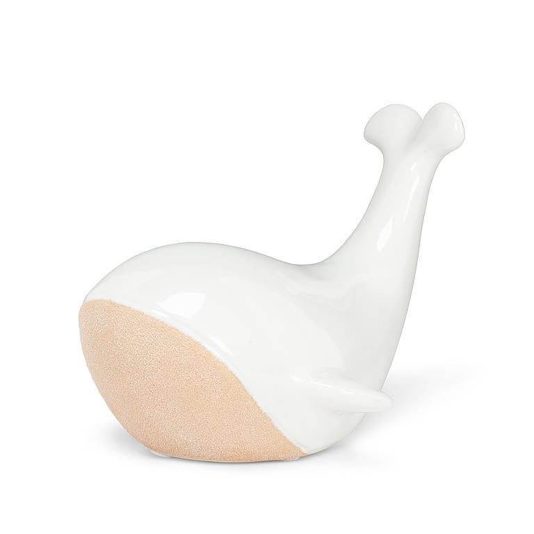 Baleine 5,5 po en porcelaine blanche et beige