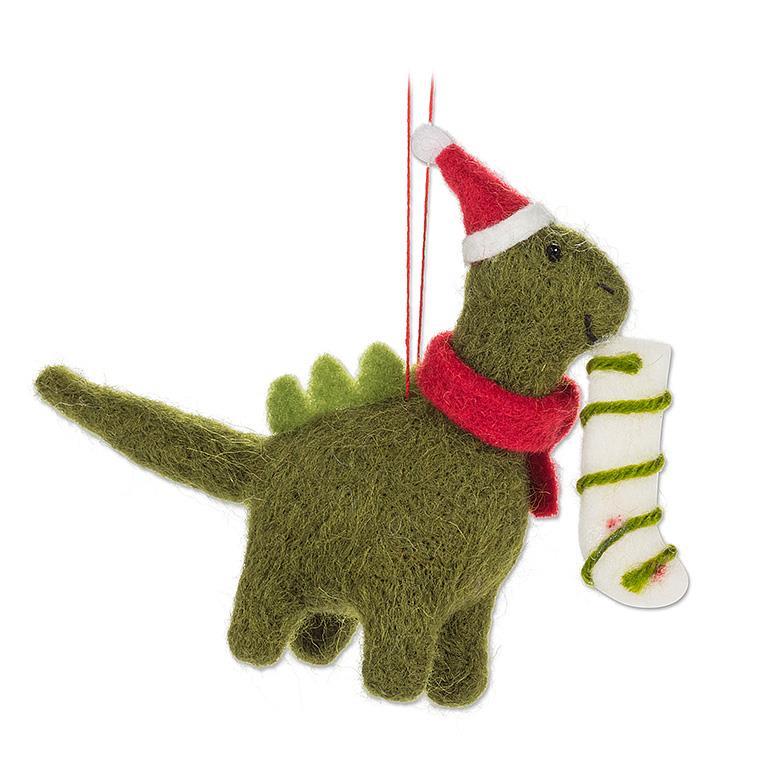Ornement 6 po dinosaure de Noël