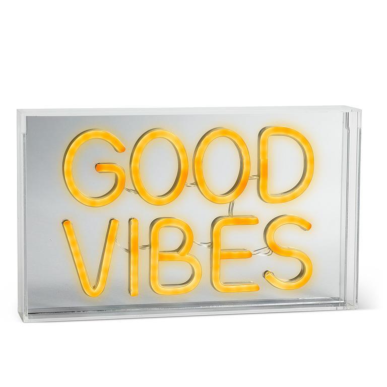 Affiche lumineuse DEL 7 po x 12 po Good Vibes