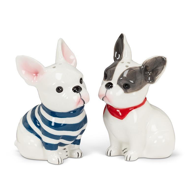 Ensemble de salière et poivrière 4 po chien Bulldog français