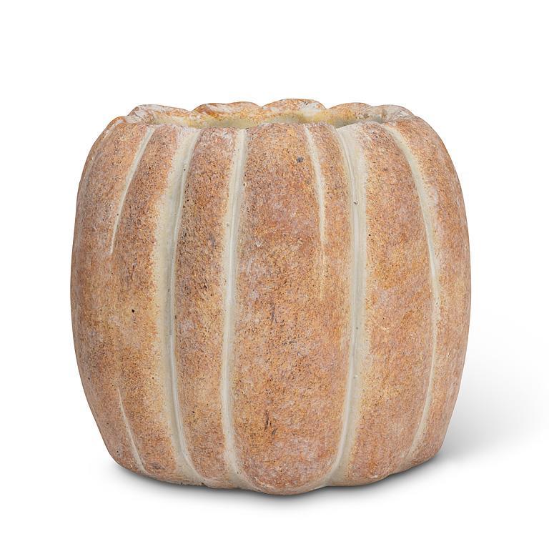 Cache-pot en ciment 6 po citrouille orange