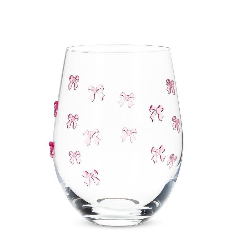 Verre à vin 18 oz boucle rose
