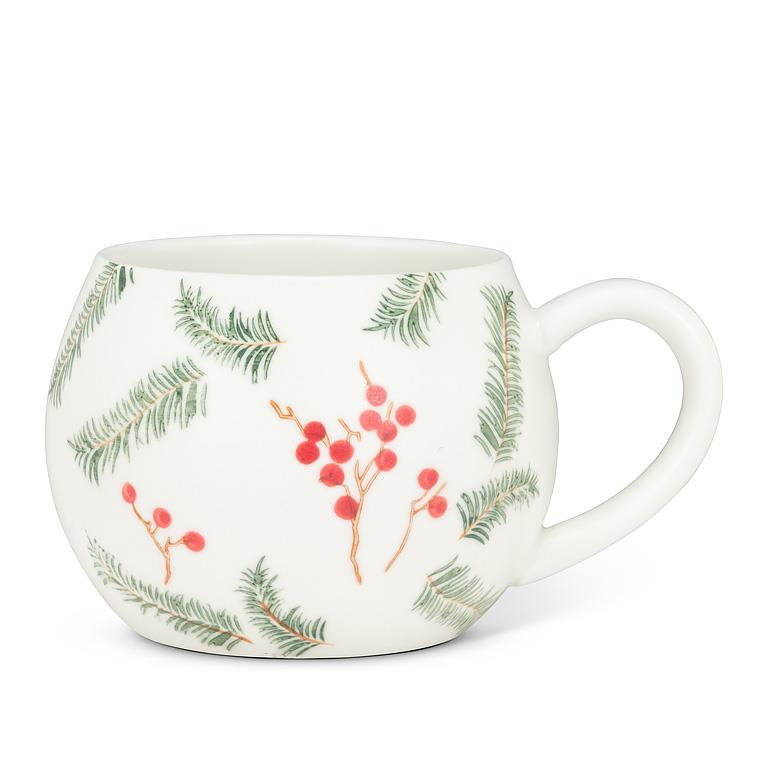 Tasse à café 16 oz pins et baies rouges