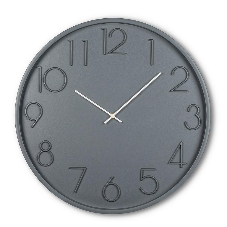 Horloge murale 17,5 po moderne gris foncé