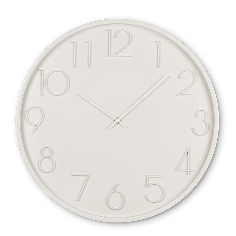 Horloge murale 17,5 po moderne ivoire