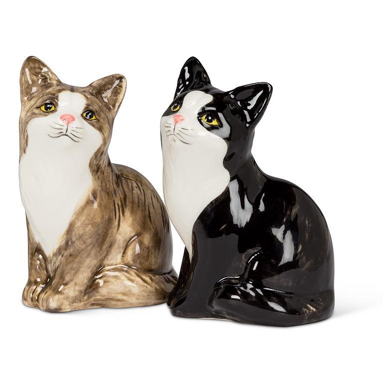 Ensemble de salière et poivrière 3 po chat assis