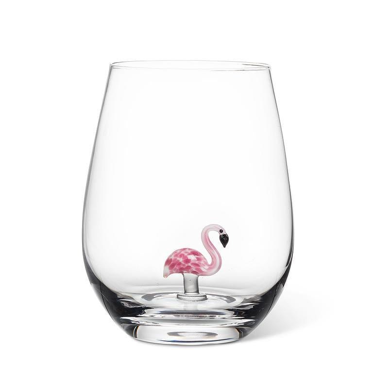 Verre à vin 4,5 po Flamant rose