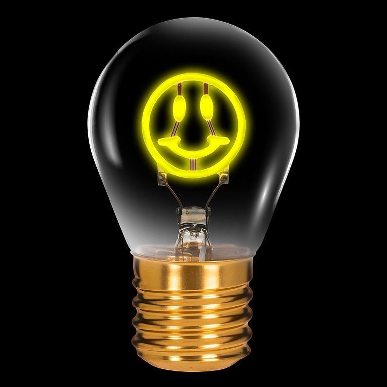 Lampe USB DEL 4,5 po forme d'ampoule bonhomme sourire jaune