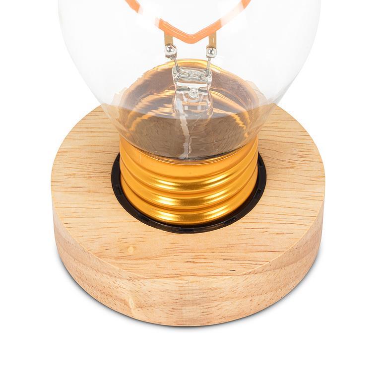 Base en bois ronde pour lampe USB 3 po forme d'ampoule