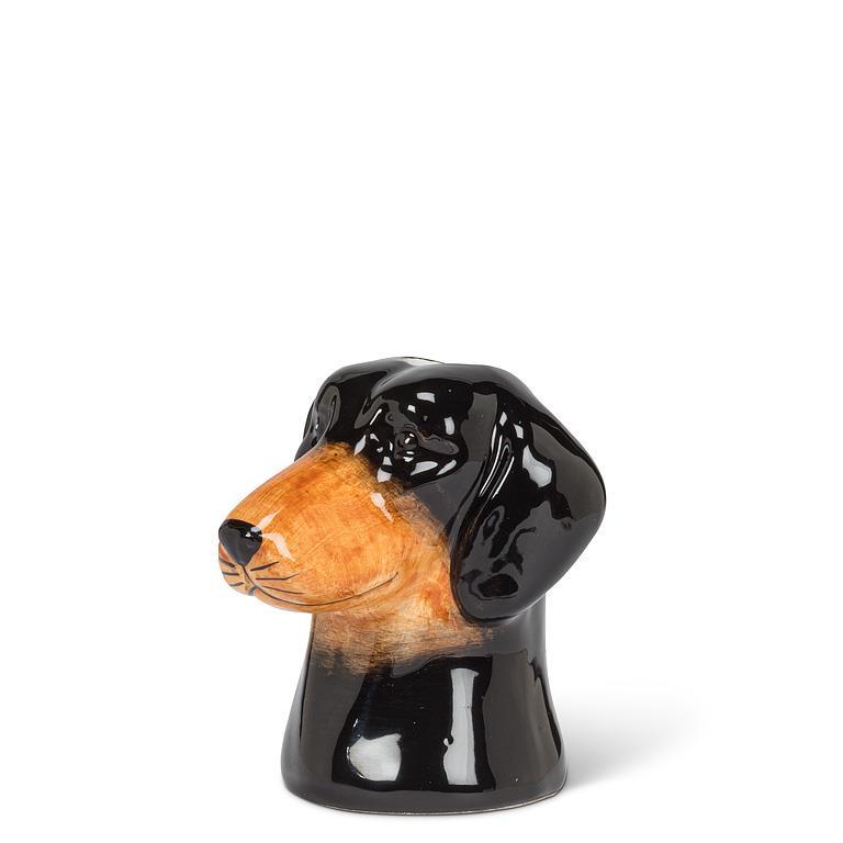 Vase 2,72 po tête de chien noir