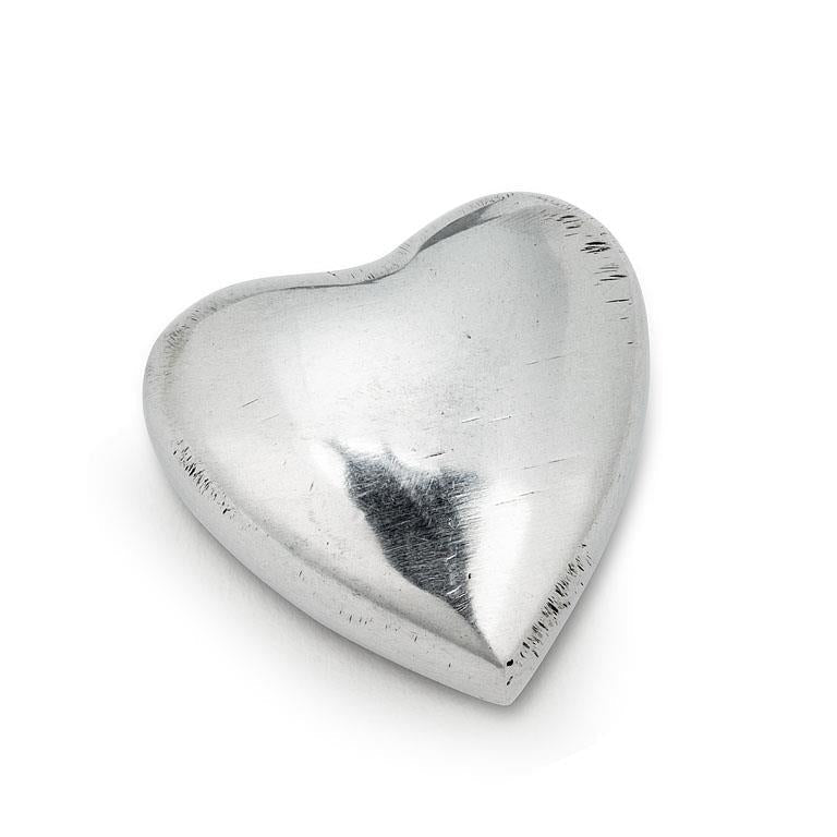 Coeur lourd en métal 1 po argent