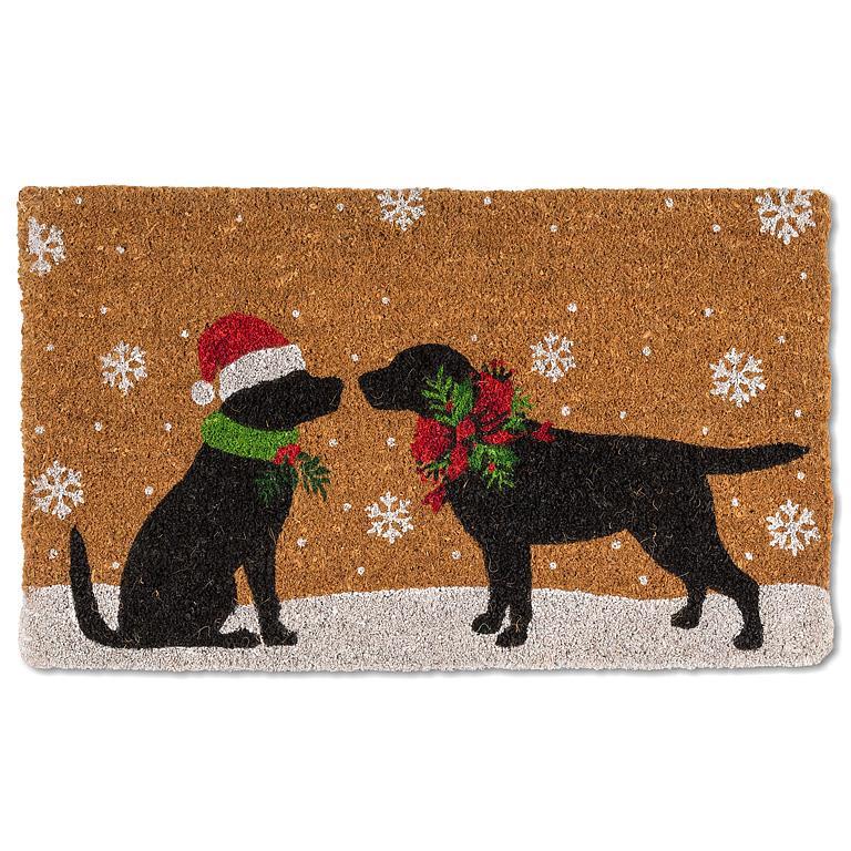 Tapis d'entrée en coco18 po x 30 po chiens de Noël