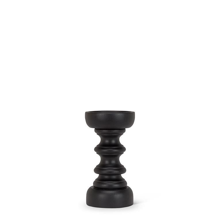Chandelier en métal et bois de manguier 7,5 po noir