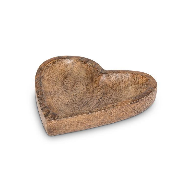 Plateau en forme de cœur en bois 8 po