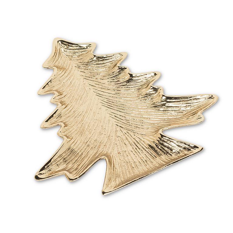 Plateau en aluminium 7 po sapin de Noël or