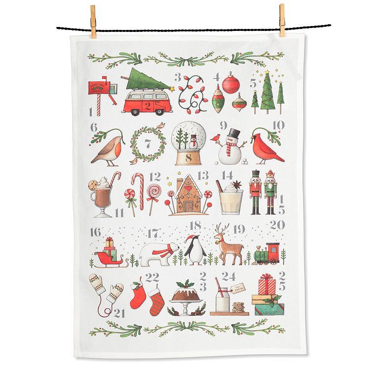 Linge de cuisine 20 po x 28 po calendrier de l'avent
