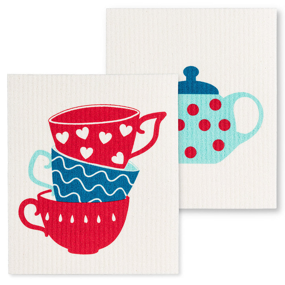 Lavette suédoise 6,5 po x 8 po tasse et théière (paquet de 2)
