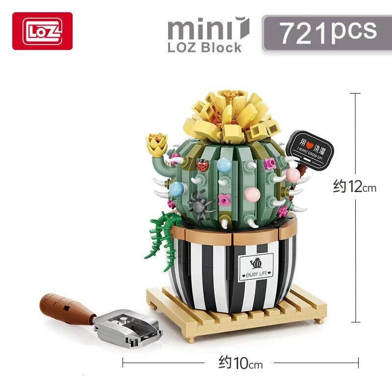 DIY en mini blocs Loz cactus rond en pot