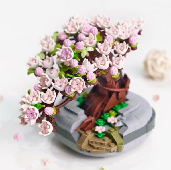 DIY en mini blocs Loz bonsaï de fleurs de cerisier