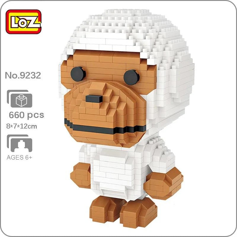 DIY en mini blocs Loz singe blanc
