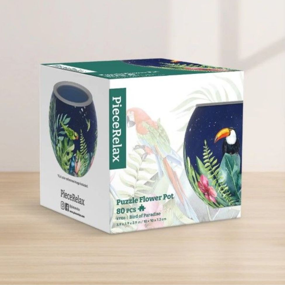 Casse-tête 3D 80 morceaux cache-pot oiseau du paradis