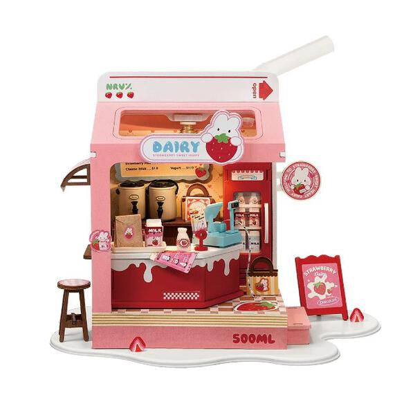 Maison miniature DIY Rolife le magasin de lait à la fraise (14 ans et +)