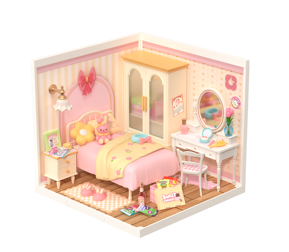Maison miniature DIY Rolife Chambre rose ravissante (14 ans et +)
