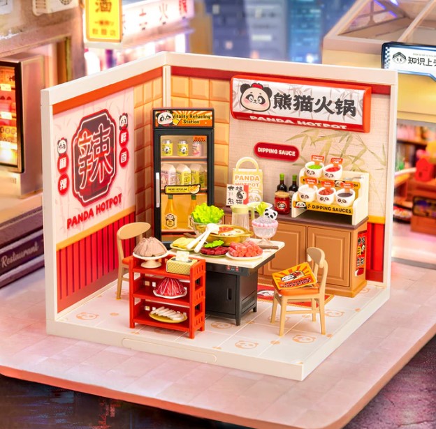 Maison miniature DIY Rolife Restaurant Panda Hot Pot (14 ans et +)