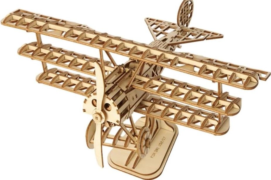 Maquette en bois DIY Rolife Avion biplan (8 ans et +)