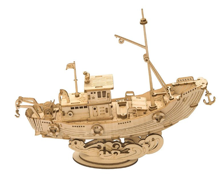 Maquette en bois DIY Rolife Bateau de pêche (8 ans et +)