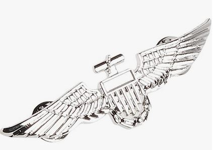 Épinglette de pilote d'avion argent
