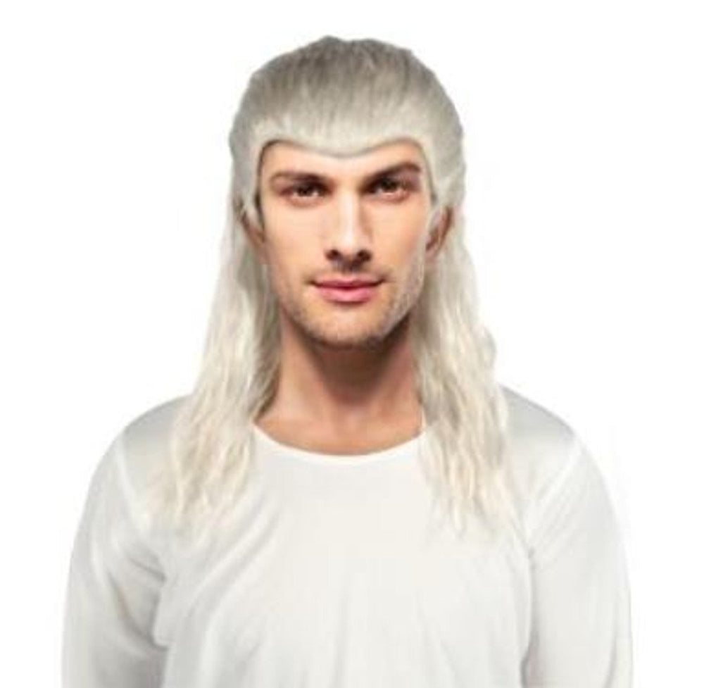 Perruque adulte 24 po blanche The Witcher - Geralt
