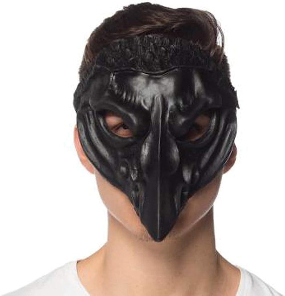 Demi-masque de corbeau noir