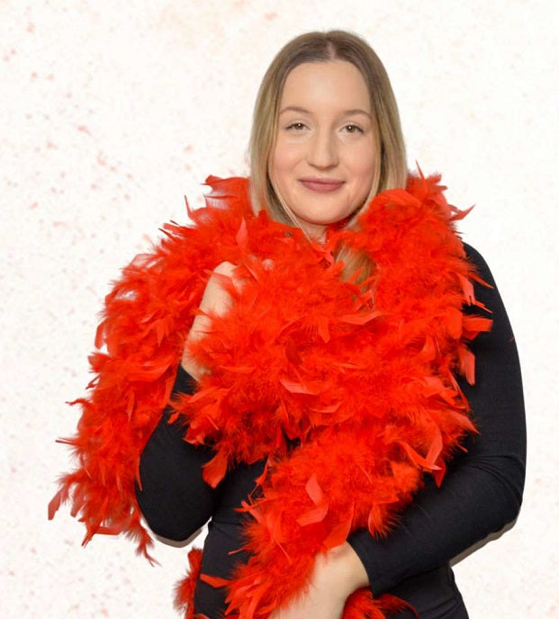 Boa de plumes rouges 6 pi