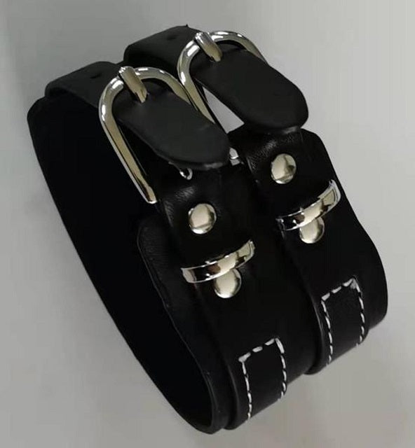 Bracelet en faux cuir noir