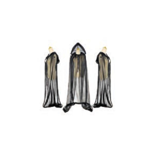 Costume femme cape noire translucide avec capuchon