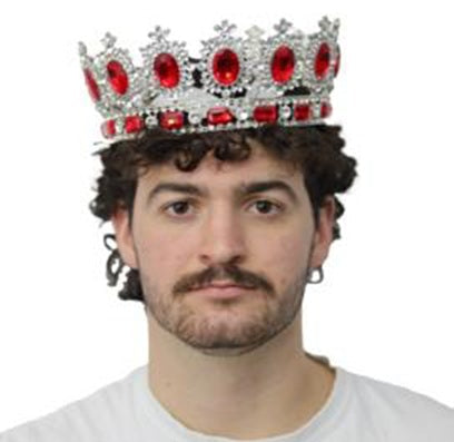 Couronne de roi ajustable avec des pierres rouges