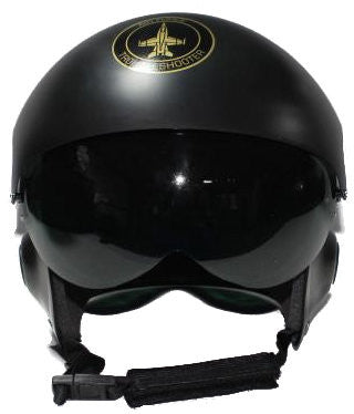 Casque de pilote d'avion noir avec visière ajustable