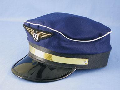 Casquette de pilote d'avion bleu pour adulte