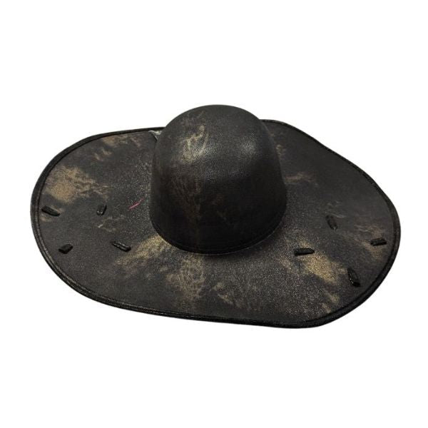 Chapeau de pirate pour adulte noir avec rebord ajustable