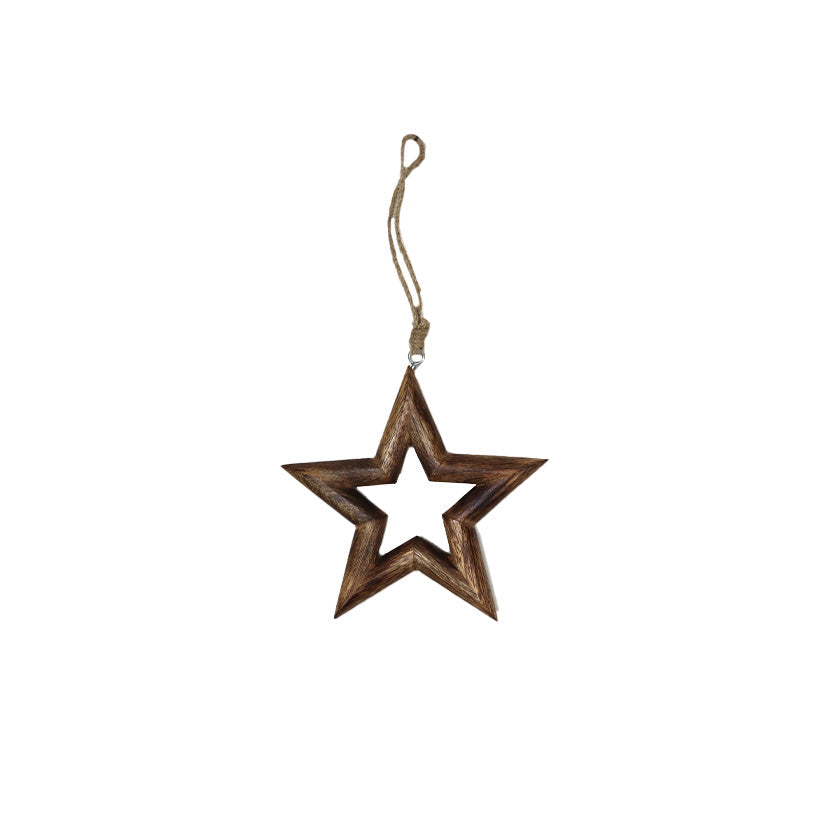 Étoile en bois antique