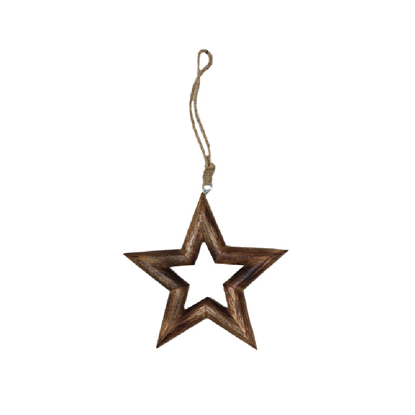 Étoile en bois antique