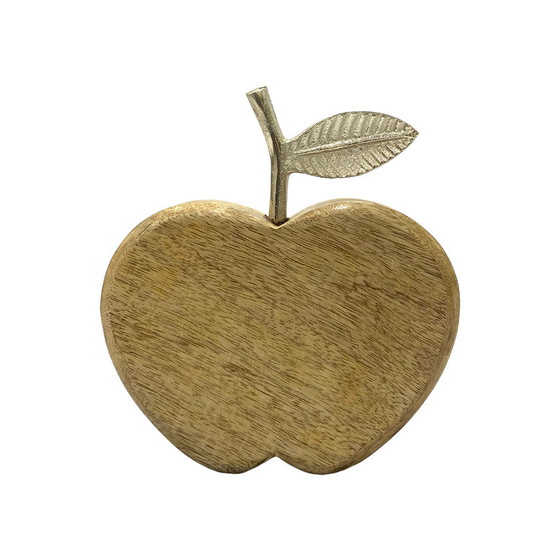 Pomme décorative en bois et pédoncule en métal