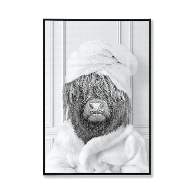 Cadre noir et blanc 30 cm x 20 cm x 2,5 cm Highland avec un bonnet de bain