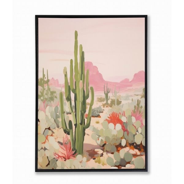 Tableau imprimé 50 cm x 70 cm cactus dans le désert
