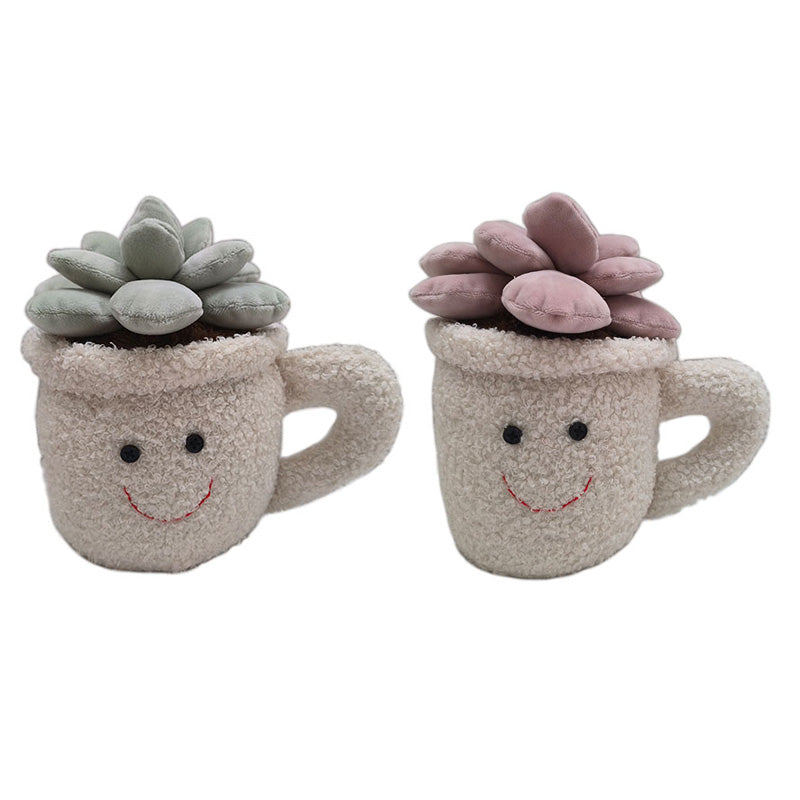Butoir de porte en peluche 19 cm x 14 cm x 19 cm succulent en pot
