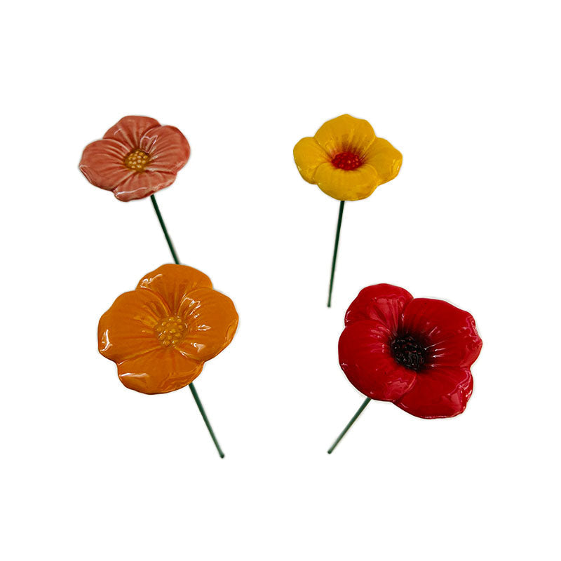 Fleur décorative 32 cm x 6,3 cm x 6,3 cm en céramique avec tige de métal