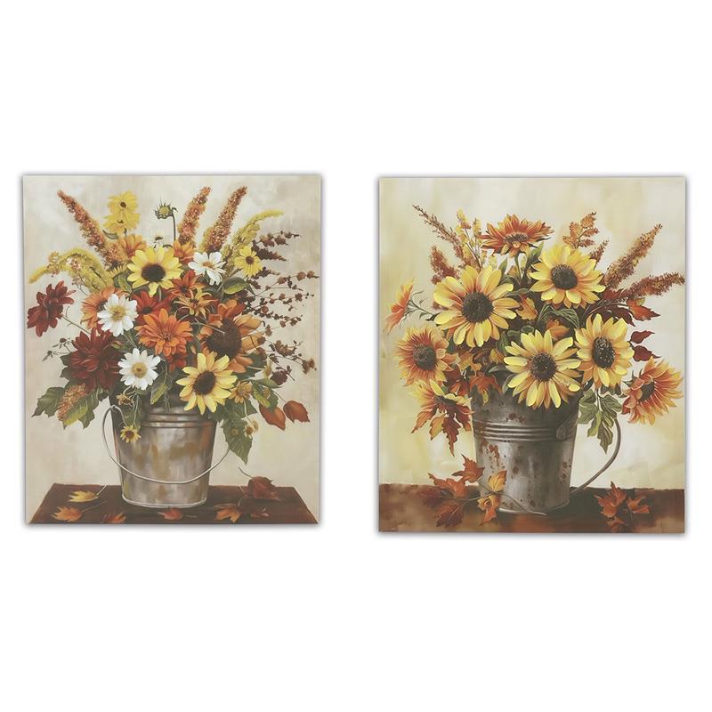 Canevas 23,5 po x 19,5 po bouquet de fleurs