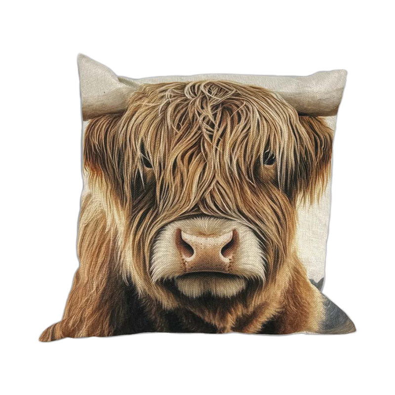 Coussin 30 cm x 50 cm x 10 cm vache Highland