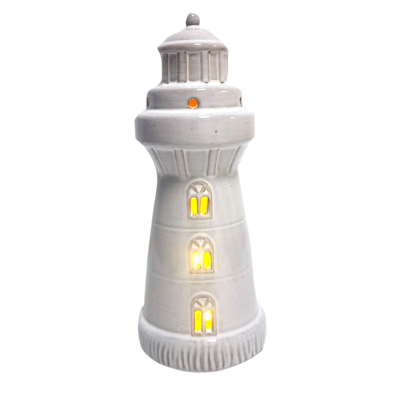 Phare illuminé décoratif blanc